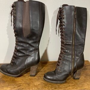 Timberland lace up tall leather boots